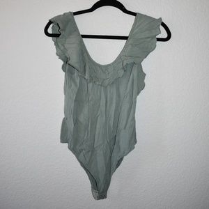 Free People Sage Green Bodysuit
